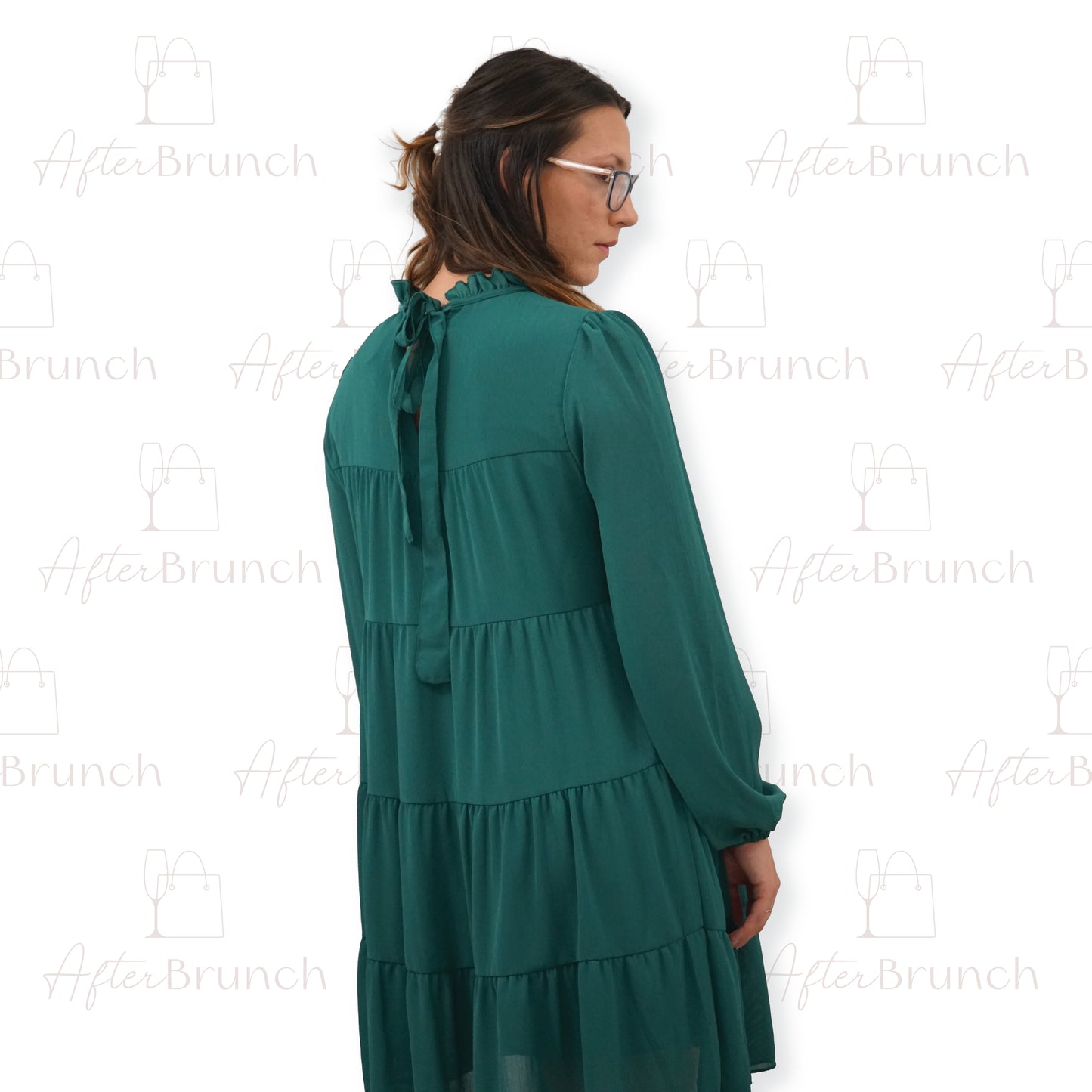 Emerald Green Tiered Dress