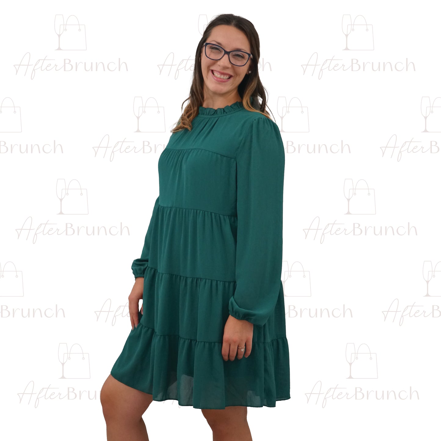Emerald Green Tiered Dress